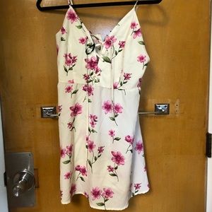 White & pink floral dress